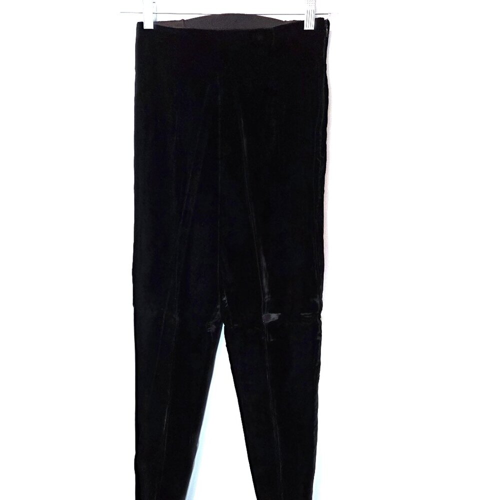 NWOT Y2K Vintage Cline-Kolarek Black Velvet Stirrup Pants Size 4